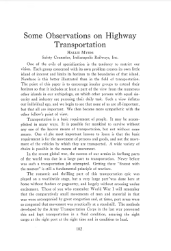 Some Observations on Highway Transportation - Purdue e-Pubs