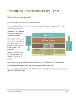 Optimizing Governance: Board Types