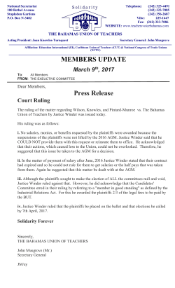 Press Release - Bahamas Union of Teachers