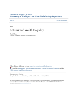 Antitrust and Wealth Inequality - University of Michigan Law School