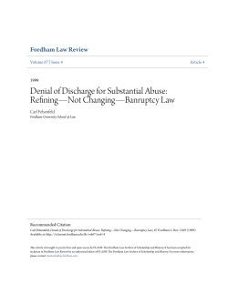 Denial of Discharge for Substantial Abuse