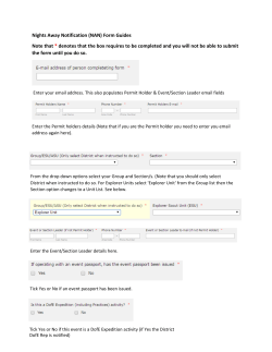 Nights Away Notification (NAN) Form Guides Note that * denotes