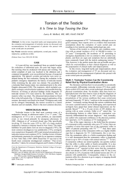 Torsion of the Testicle