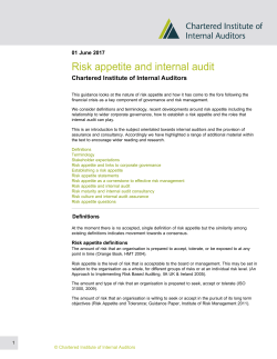 Risk appetite and internal audit - Chartered Institute of Internal