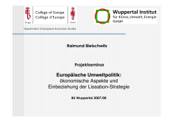 Europ&auml;ische Umweltpolitik: &ouml;konomische Aspekte und