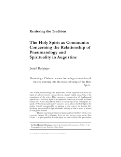 The Holy Spirit as Communio: Concerning the Relationship of
