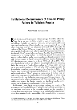 Institutional Determinants of Chronic Policy Failure in Yeltsin`s Russia