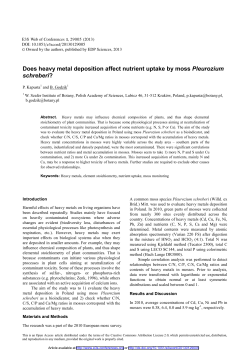 Does heavy metal deposition affect nutrient uptake by moss