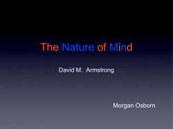 The Nature of Mind David M. Armstrong