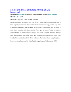 H&ocirc;tel Gault is featured as one of the best boutique