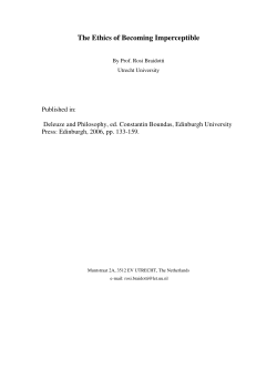 The Ethics of Becoming Imperceptible