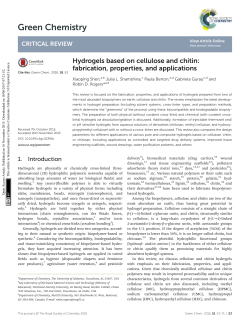 Hydrogels based on cellulose and chitin: fabrication, properties, and
