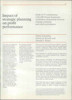 Impact of strategic planning on profit performance
