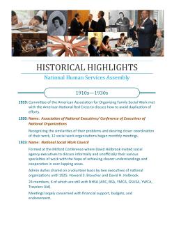 HISTORICAL HIGHLIGHTS - National Human Services Assembly