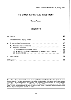 The behaviour of equity prices .................................. Investment and