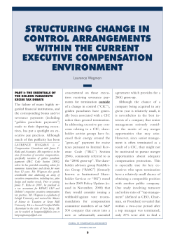 Structuring Change in Control Arrangments