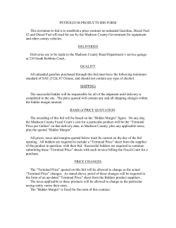 PETROLEUM PRODUCTS BID FORM This invitation to bid is to