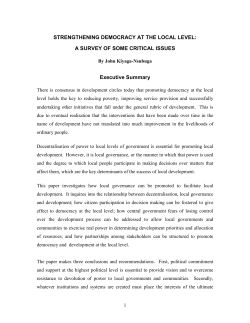 Strengthening Democracy at the Local Level