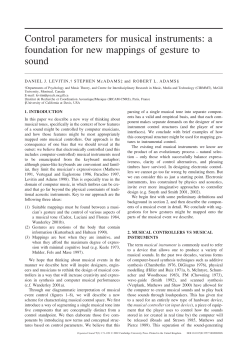 Control parameters for musical instruments: a
