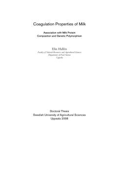 Coagulation Properties of Milk - Epsilon Open Archive
