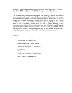 Nicholas A. Mall. Spanish-Language Electronic Access in the Public