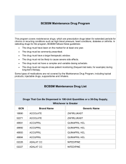 CB6 Maintenance Drug Program