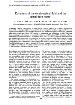 Dynamics of the cerebrospinal fluid and the spinal dura mater