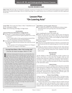 Lesson Plan &ldquo;On Leaving Asia&rdquo; - Association for Asian Studies