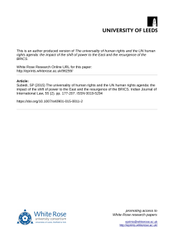 The universality of human rights and the UN human rights agenda