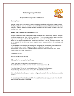 Thanksgiving Liturgy