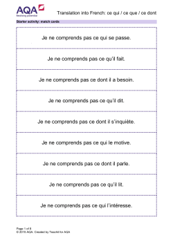 ce qui, ce que, ce dont