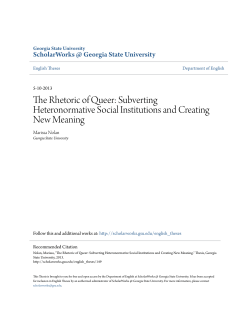 The Rhetoric of Queer: Subverting Heteronormative Social