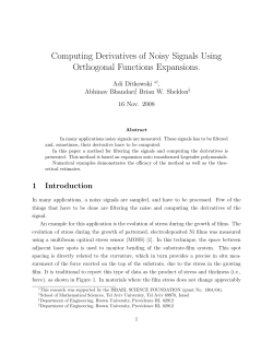 Computing Derivatives of Noisy Signals Using Orthogonal Functions