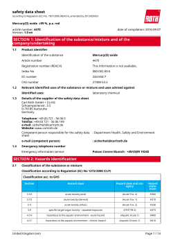 Safety Data Sheet: Mercury(II) oxide