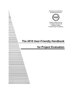 The 2010 User-Friendly Handbook for Project