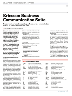 Ericsson Business Communication Suite &ndash; a comprehensive