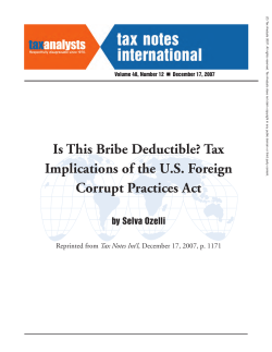 Is This Bribe Deductible? - Center for Corporate Policy