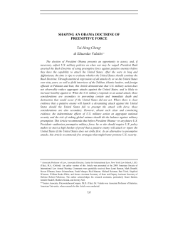 SHAPING AN OBAMA DOCTRINE OF PREEMPTIVE FORCE Tai