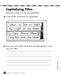 Capitalizing Titles