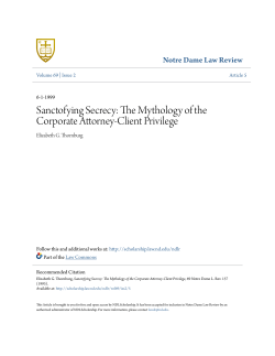 Sanctofying Secrecy: The Mythology of the Corporate Attorney