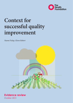 Context for successful quality improvement