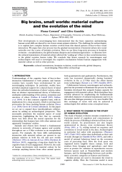 Big brains, small worlds: material culture and the evolution of the mind