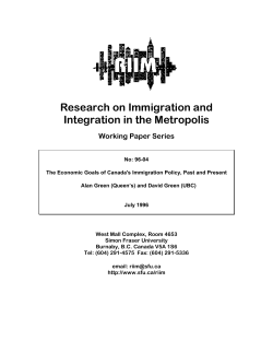 The Economic Goals of Canada`s Immigration Policy
