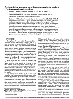Photoexcitation spectra of transition region species in reactions of