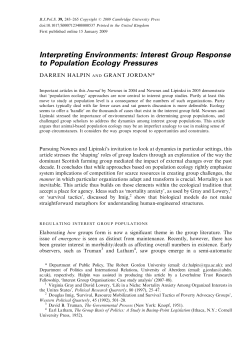 Interpreting Environments: Interest Group Response to Population