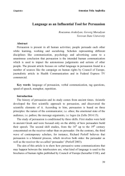 Language as an Influential Tool for Persuasion