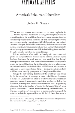 America`s Epicurean Liberalism