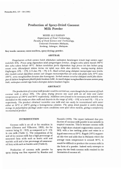 Production of Spray-Dried Coconut Milk Powder