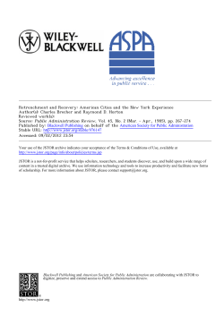 Retrenchment and Recovery: American Cities and the New