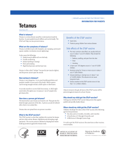 Tdap Vaccine Information for Parents